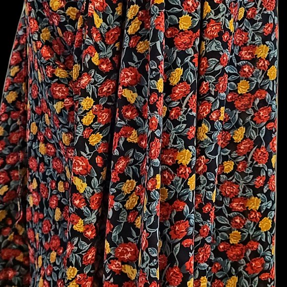 Lolita England flower print blouse scarf puffy mambo bell sleeves kawaii - Picture 5 of 8